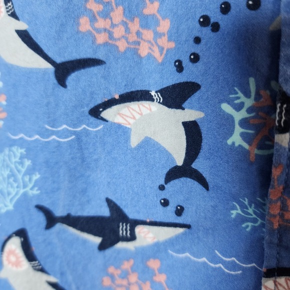 MTL MADE TO LIVE Shark Shirt Mens Small All Over Print Short Sleeve Casual Slim - Picture 5 of 16